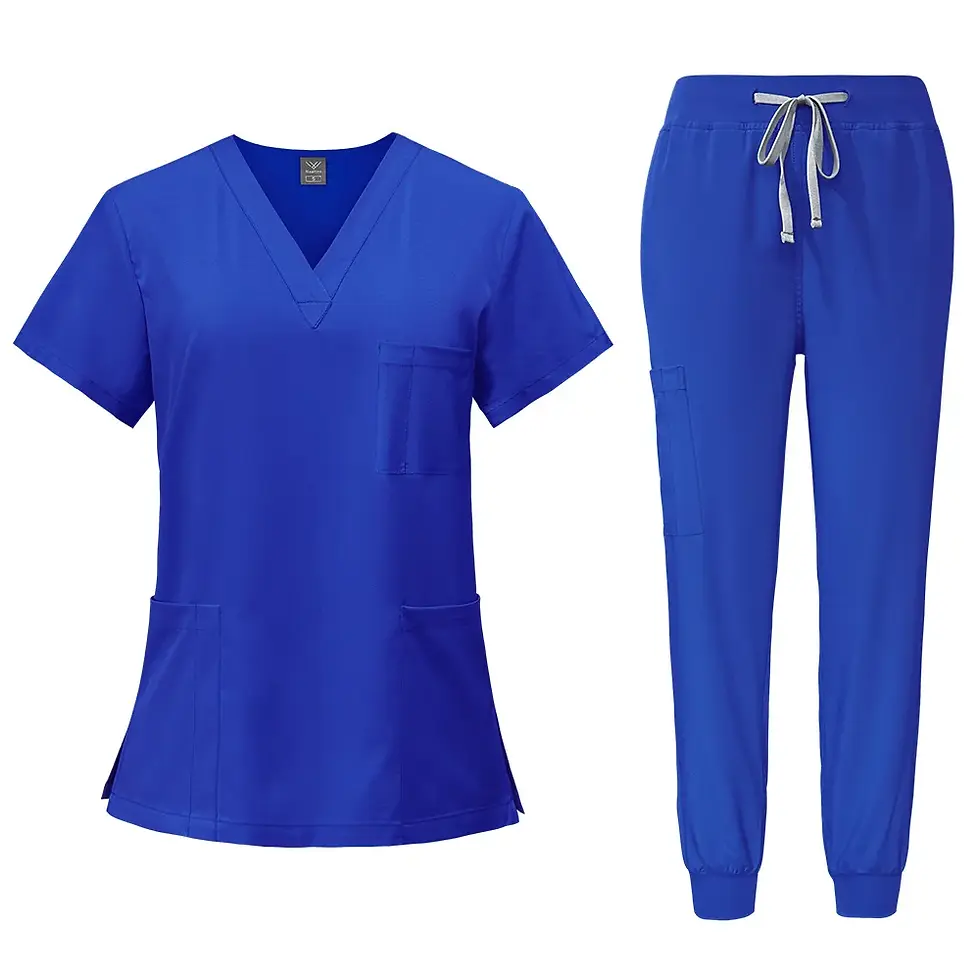 Thumbnail: Modern Medical Scrub Set – Fashion Doctor & Nurse Uniform (Top & Pants)