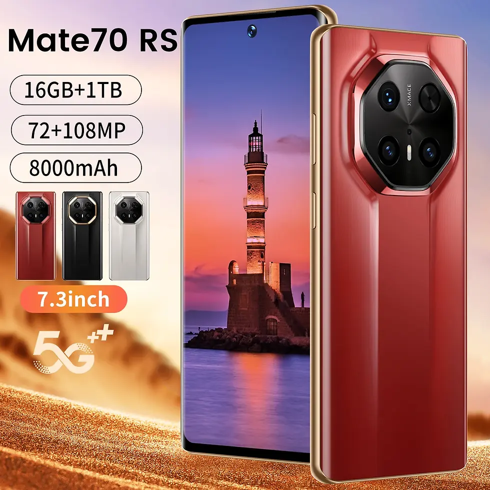 Thumbnail: New 5GMate70RS Android14 DecaCore 7.3Inch CurvedScreen 16GB+1TB 108MP RearCamera
