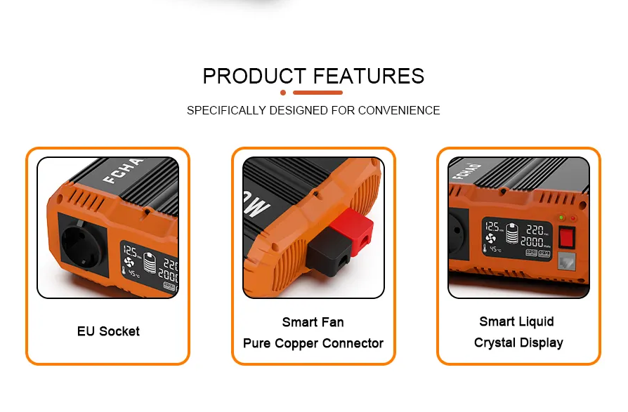 Miniatura: 1.5kw FCHAO Pure Sine Wave Solar High Frequency Ac Inverter 230V 50Hz PSC-1500W