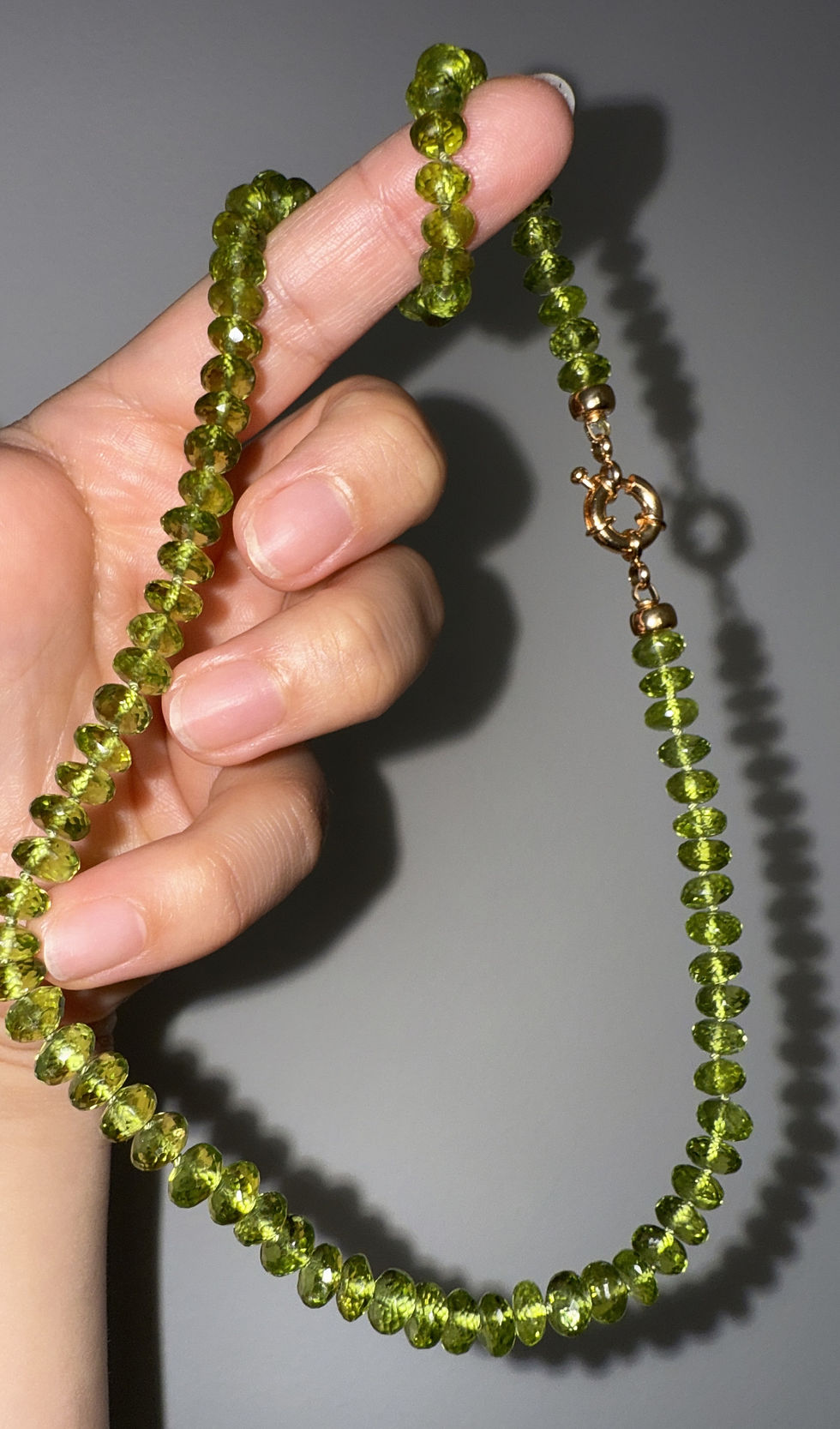 Faceted Peridot Gemstone Necklace