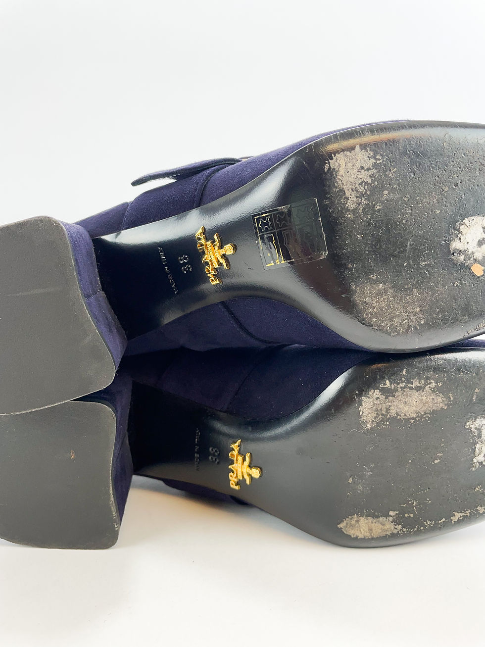 Miniatura: Prada Bota de Camurça Azul - 36BR