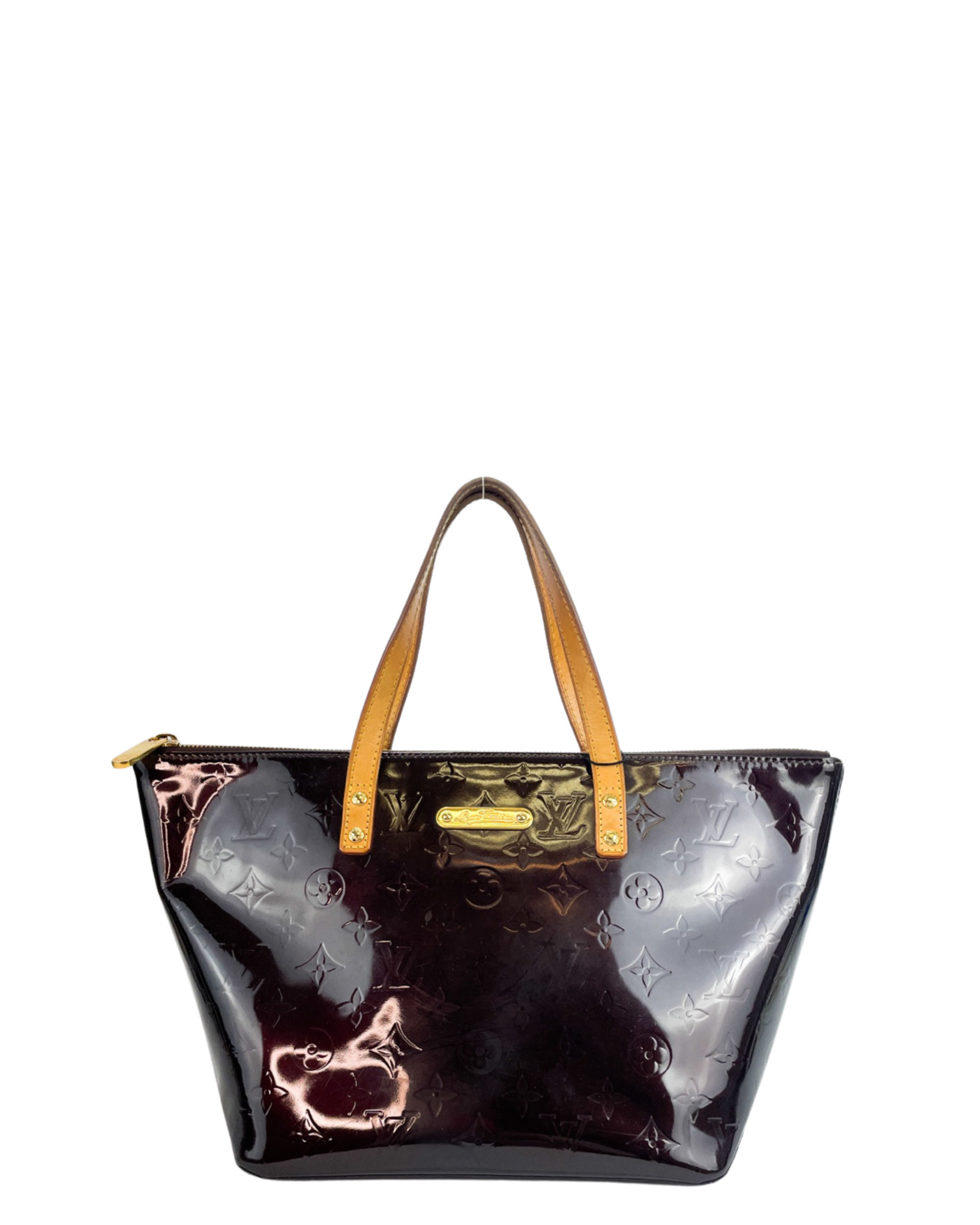 Louis Vuitton Bolsa Bellevue Verniz Café PM