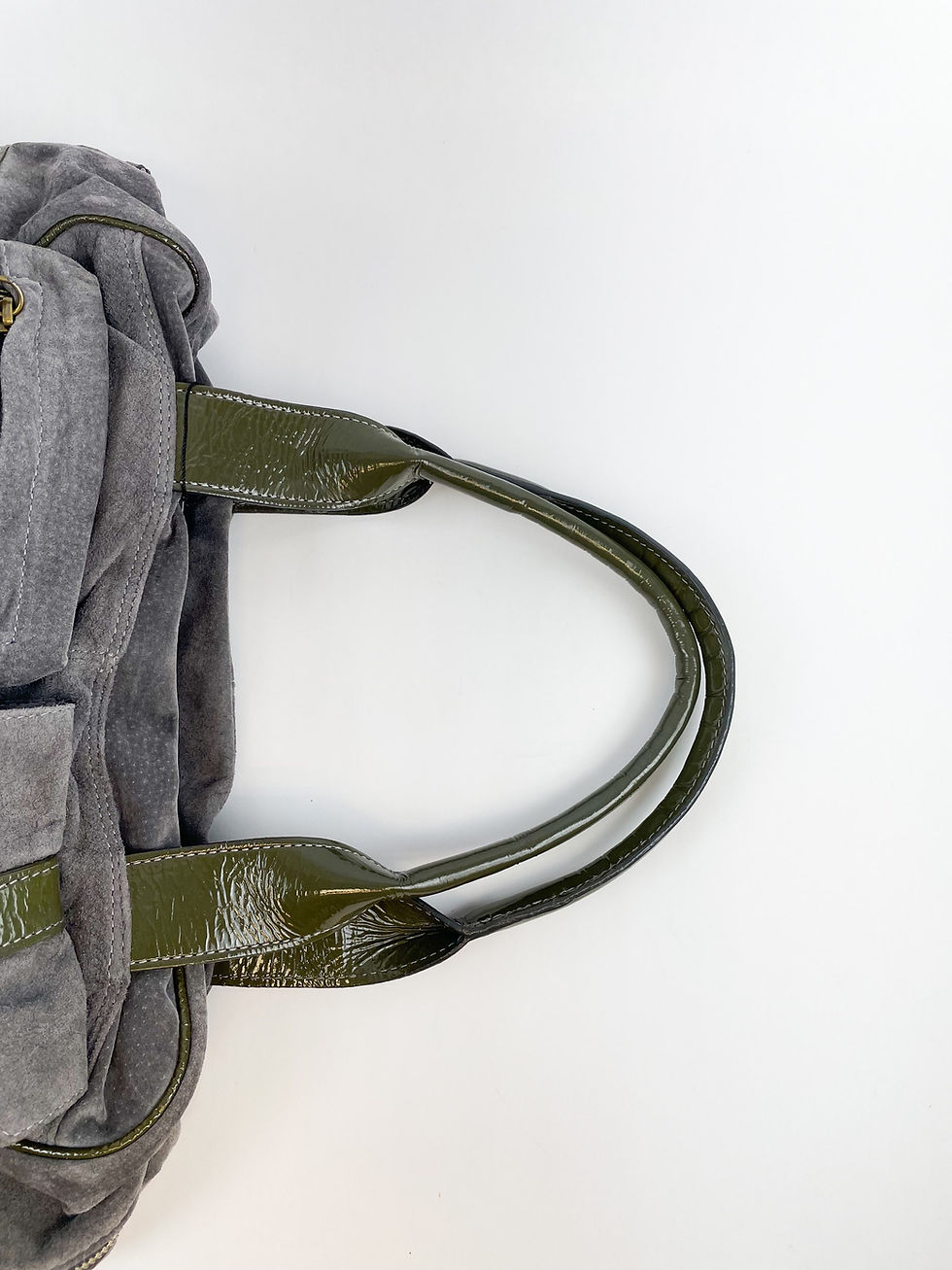 Miniatura: Patachou Bolsa Cinza Com Detalhes Verdes
