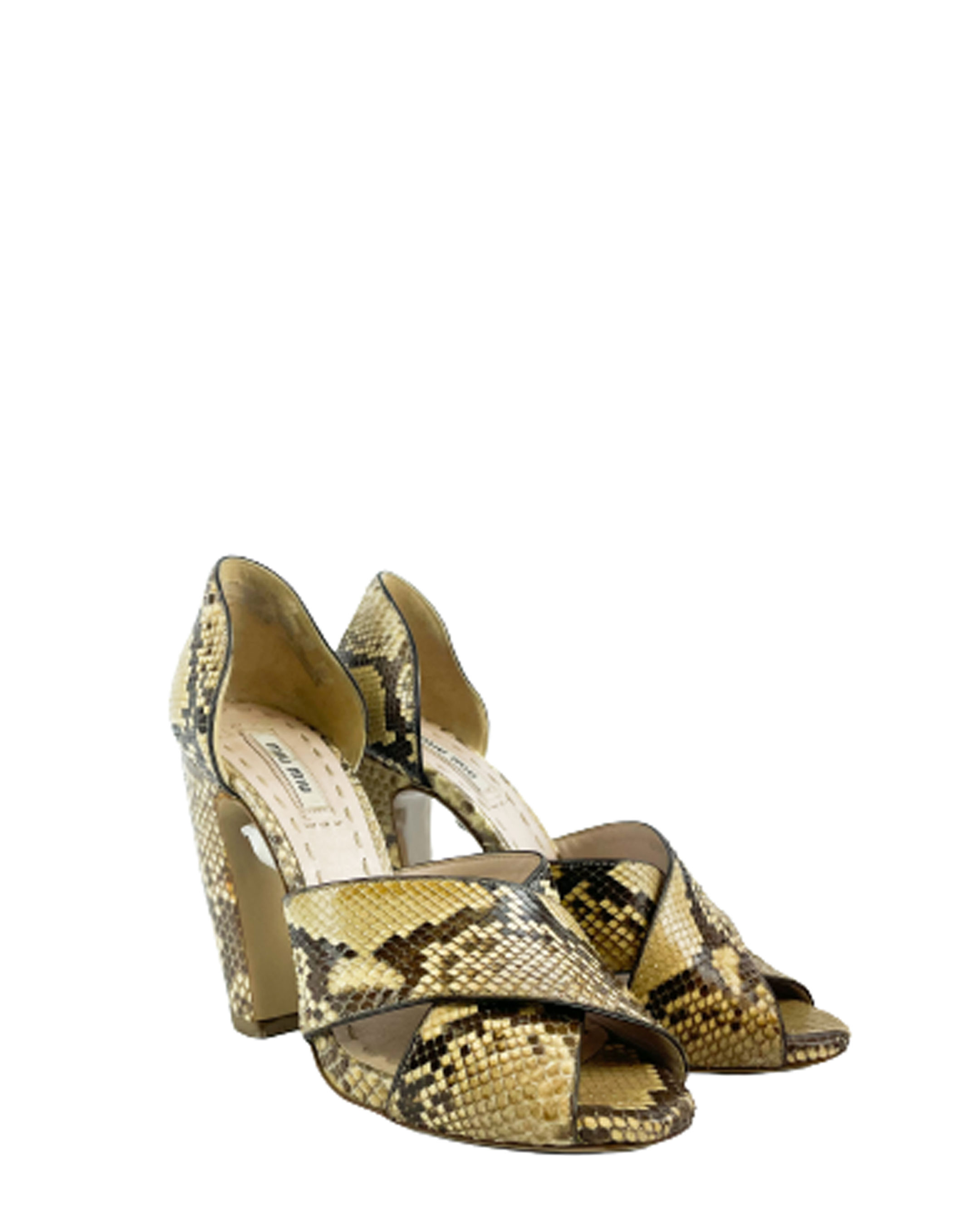 Miu Miu Sandália Python - 35BR