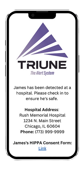 Example of TRIUNE Notification to Emergency Contacts