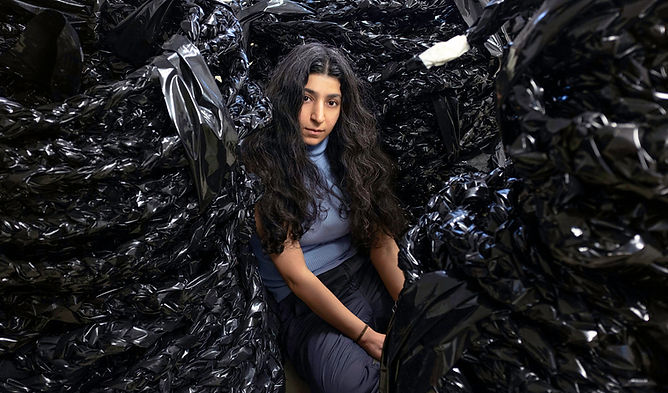 "Braids", black plastic sheets, metal wire, 2026 (Photo: Aliona Pazdniakova).jpg