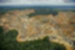 Aerial view of deforestation.