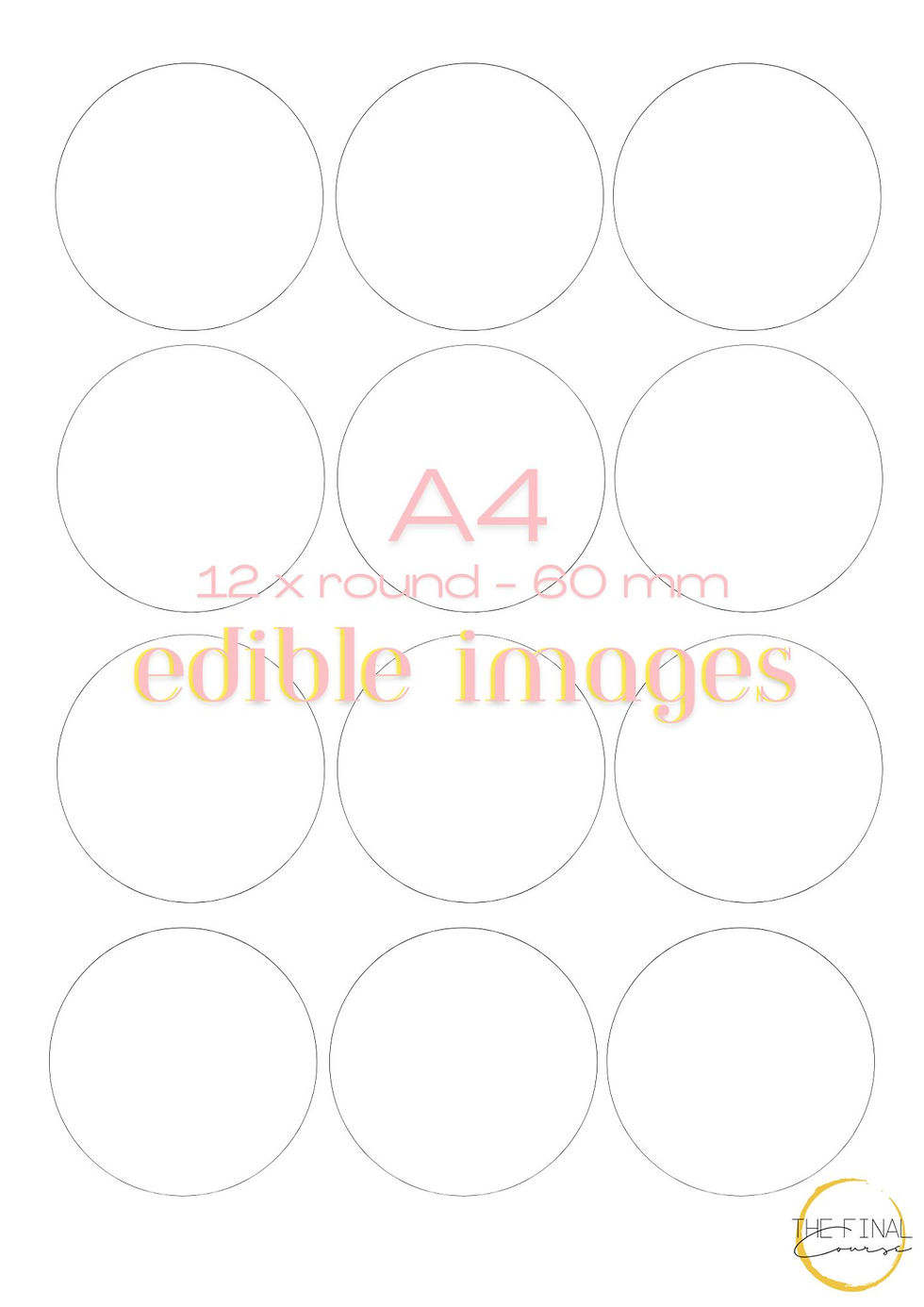 Fully customisable 6cm edible cookie images prints on premium edible icing sheet