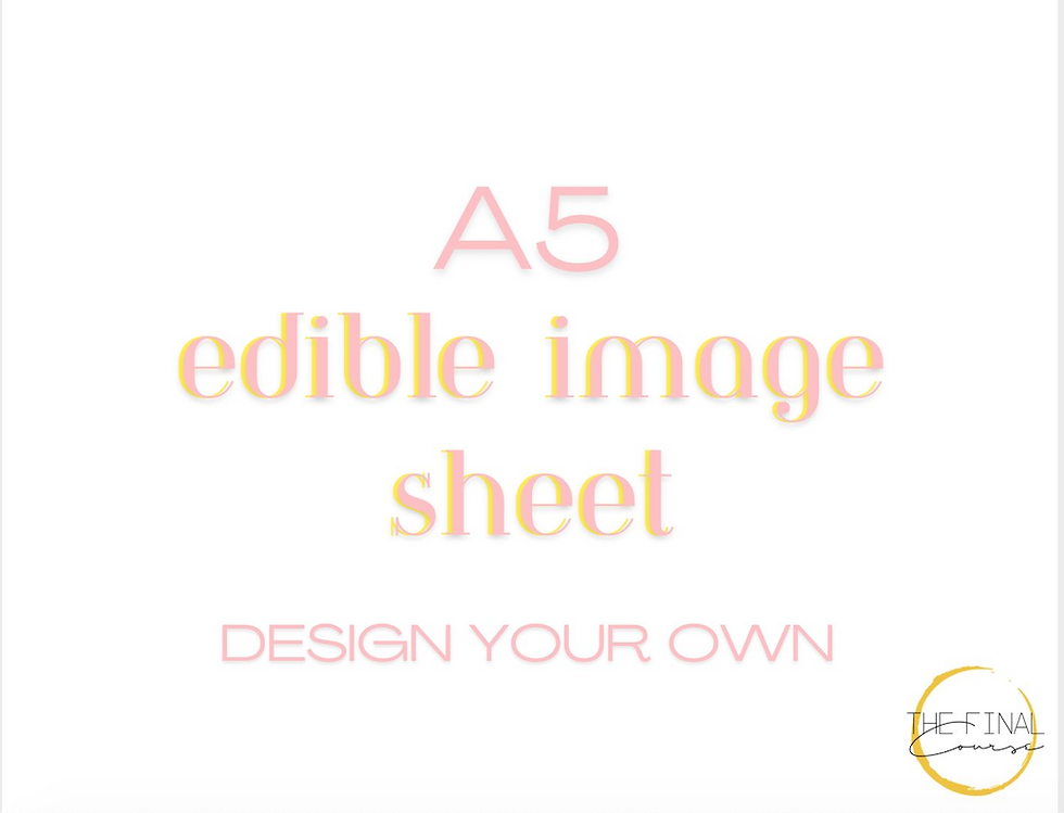 Custom A5 edible image icing sheet, personalised with your own photo, logo or design