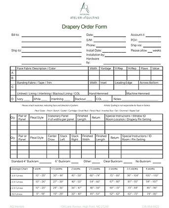 Drapery Order Form
