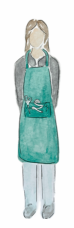 Watercolor sewing illustration of a seamstress