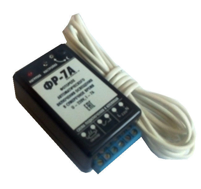 Миниатюра: Фотореле аналоговое ФР-7А (контактное 7А/IP30) Гермосенсор 2 метра, на дин-рейку