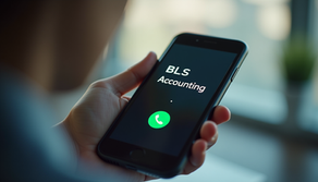 Incoming call from BLS Accounting on a smartphone screen