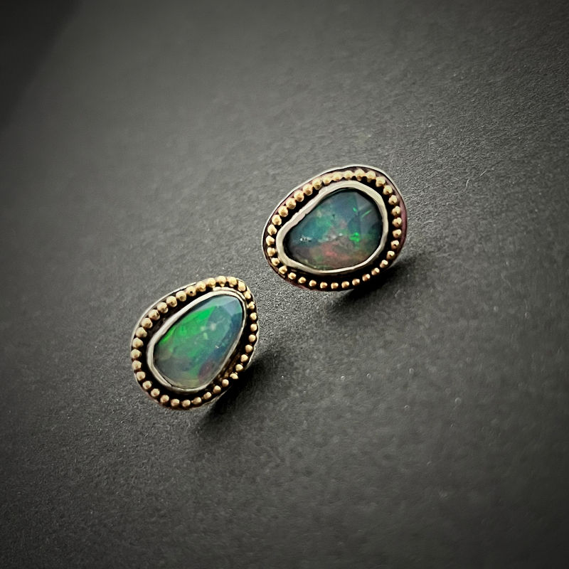 Thumbnail: Ethiopian Opal 14k Gold Earrings