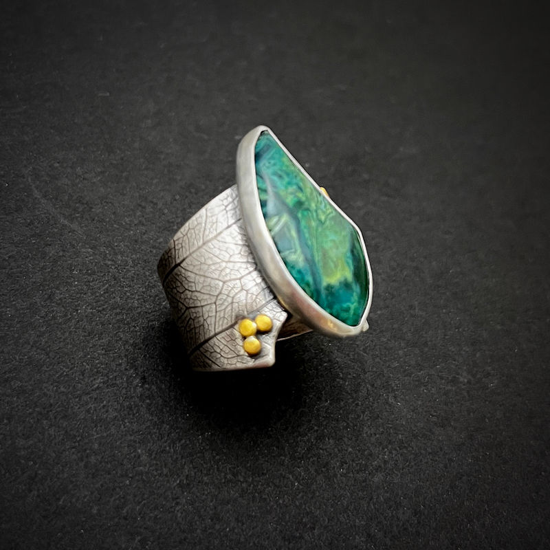Thumbnail: Gem Silica Wide Band Ring