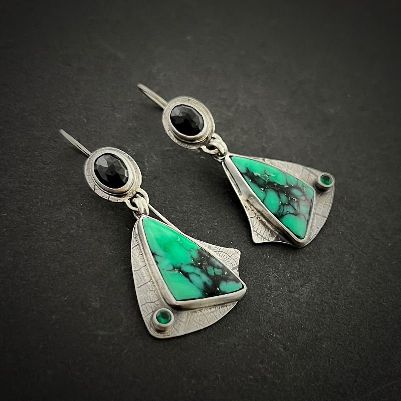 Thumbnail: Emerald Rose Variscite Earrings