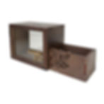 Thumbnail: Personalised Wooden Sadaqah Box With Money Holder; Stained Walnut and Gold