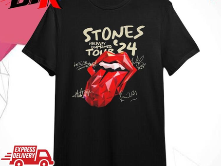Official Rolling Stones 2024 Hackney Diamonds Tour Signatures Shirt