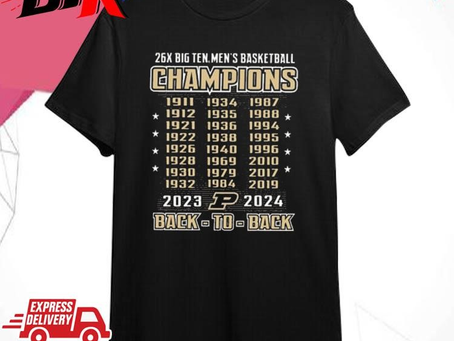 Purdue Boilermakers 26x Big Ten Men’s Basketball Champions 2023 2024 Back To Back Shirt