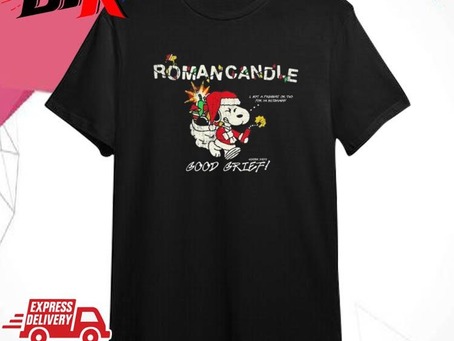 Official Snoopy Roman Candle Xmas Good Grief Christmas Shirt