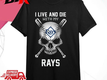 Official Skull I Live And Die With My Tampa Bay Rays Shirt