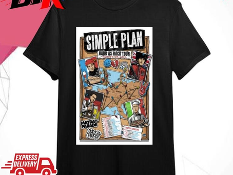 Original Simple Plan Hard As Rock Tour European UK 2024 Shirt