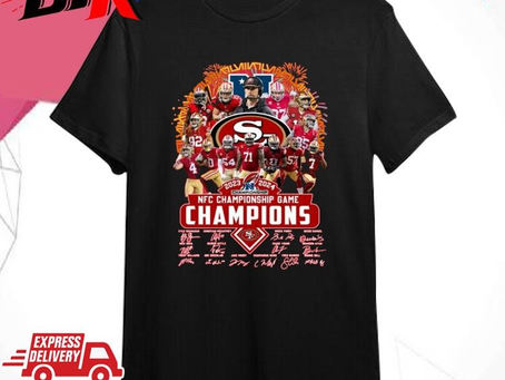 Official Official San Francisco 49ers NFC Championship Game Champions 2024 Signatures Shirt