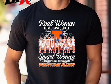 Original Real Women Love Basketball Smart Women Love The Fighting Illini Men’s Basketball 2024 Shirt