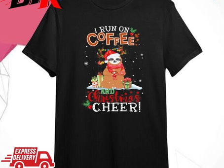 Official Santa Sloth I Run On Coffee And Christmas Cheer Shirt