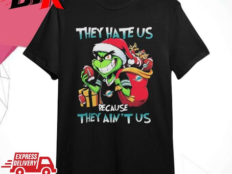 Original Santa Claus Grinch Christmas They Hate Us Because They Ain’t Us Miami Dolphins Shirt