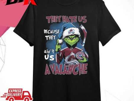 Official Santa Grinch Hockey They Hate Us Because They Ain’t Us Colorado Avalanche Shirt