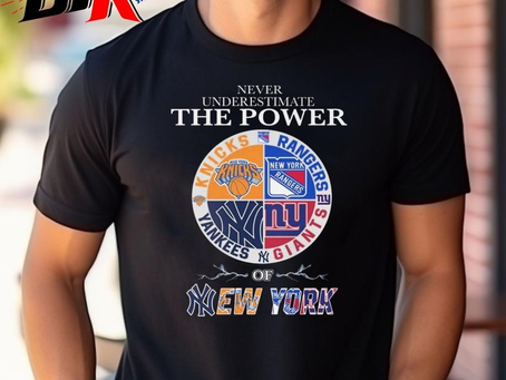 Never Underestimate The Power Of New York Knicks Rangers Giants Yankees Shirt