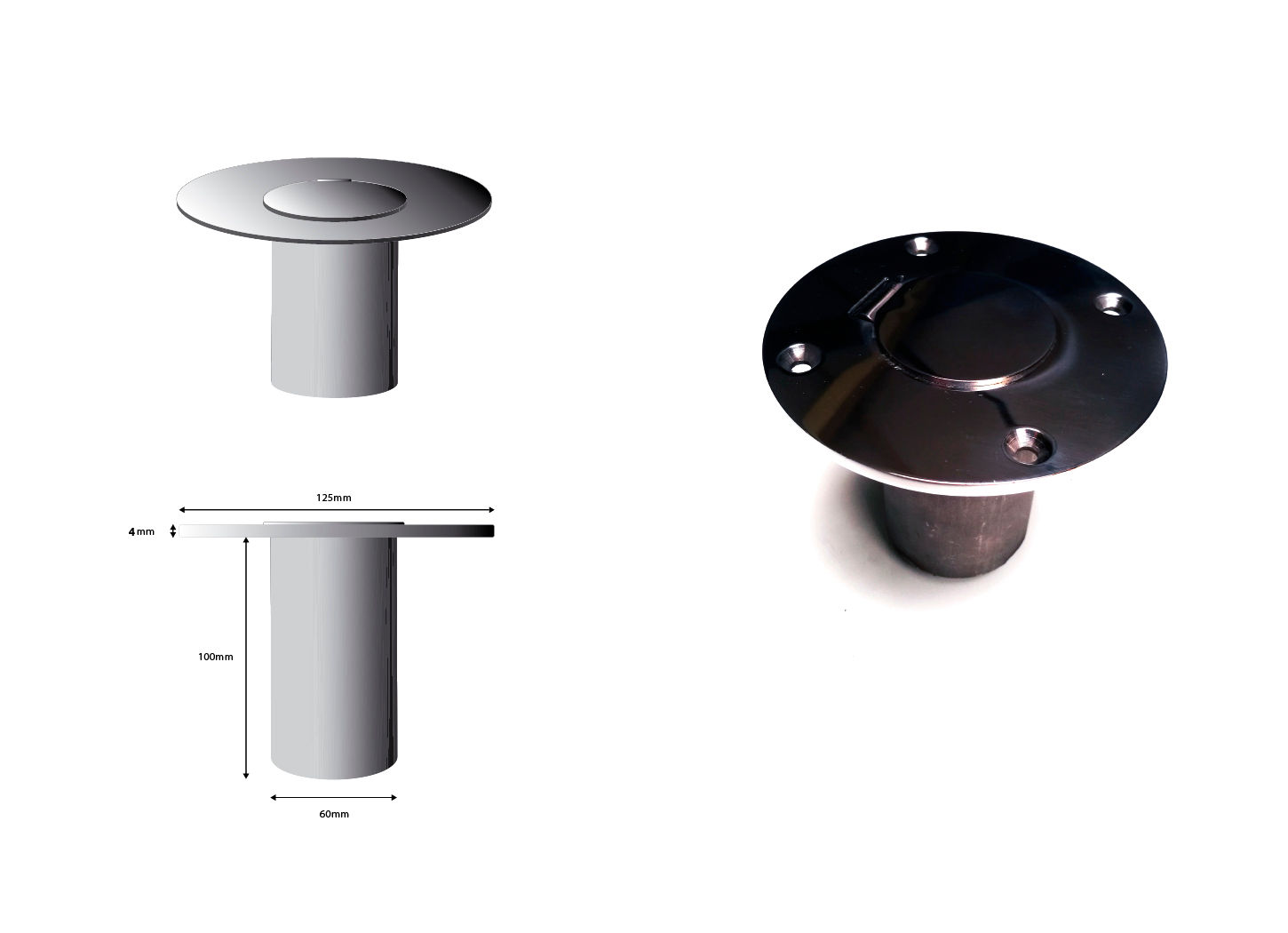 Stainless Silver Ground Socket Exterior