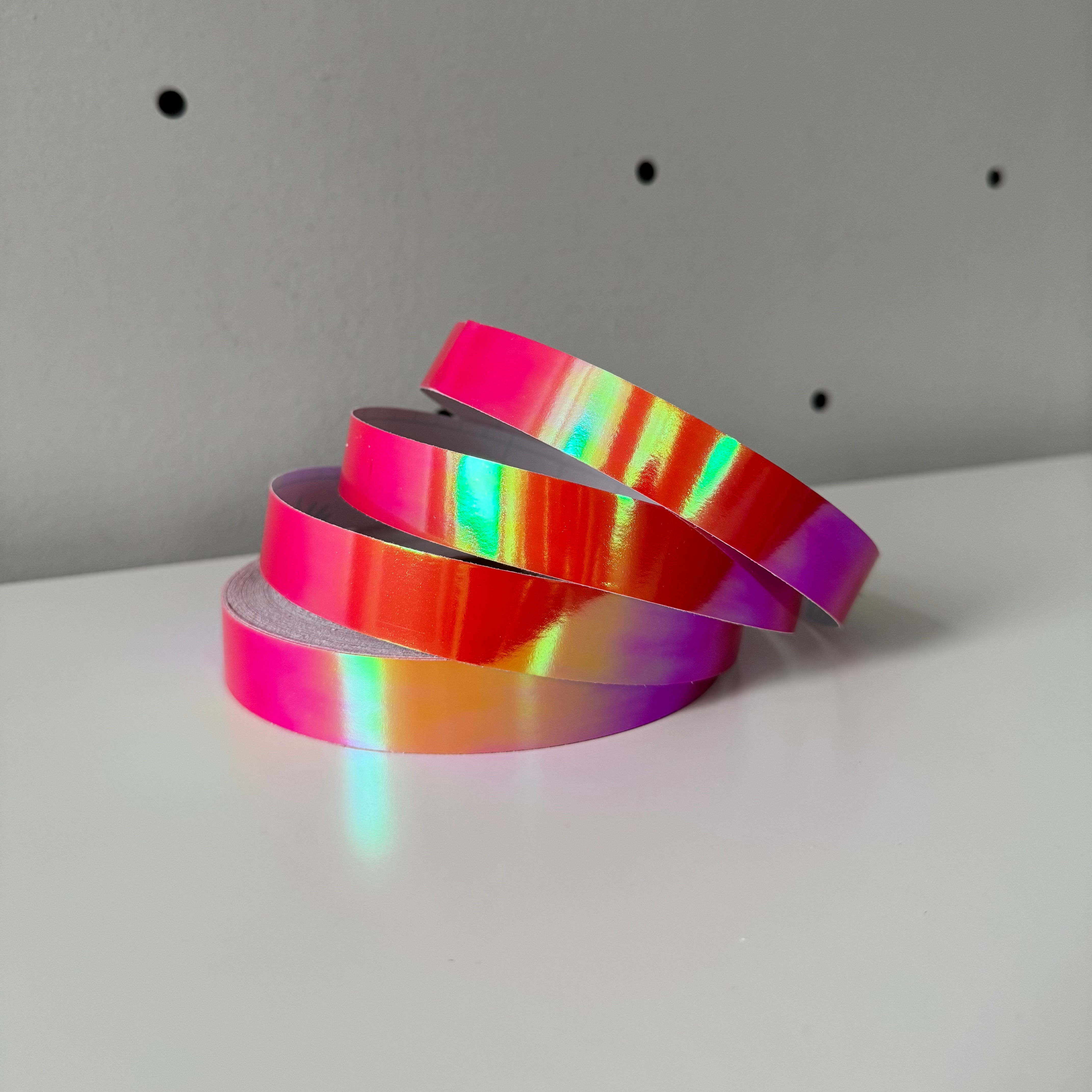 Ruby iridescent hula hoop tape