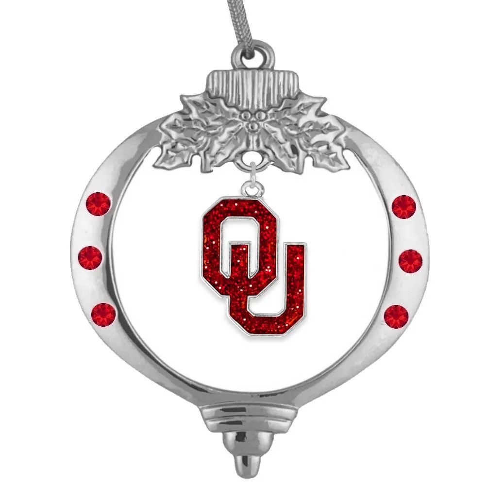 University of Oklahoma Glitter Christmas Ornament