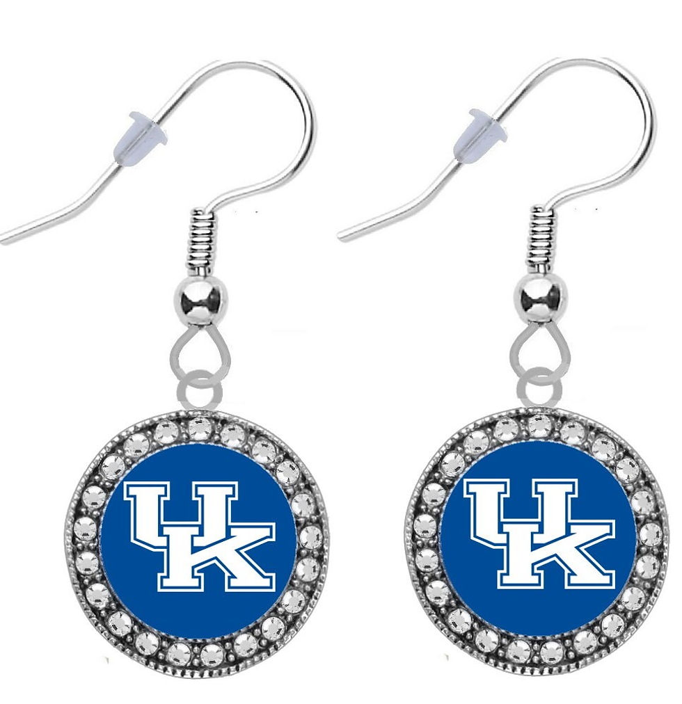 University of Kentucky Crystal Round Earrings