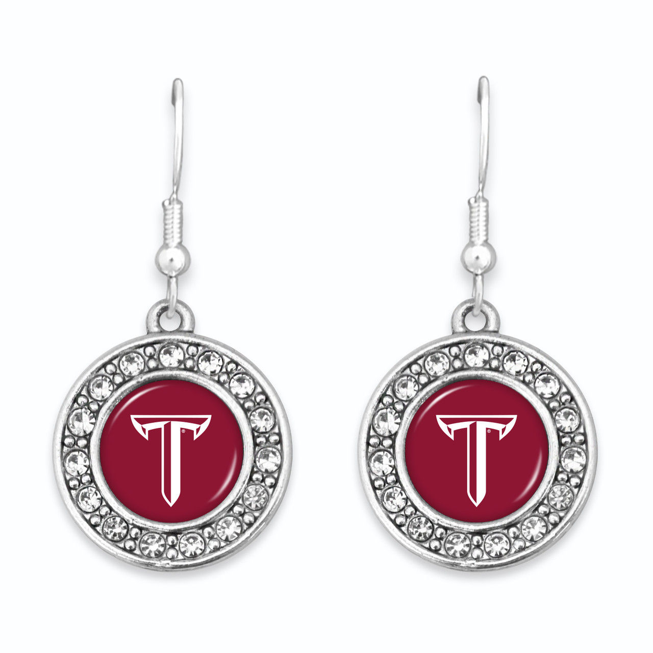 Troy University Round Dangle Earrings