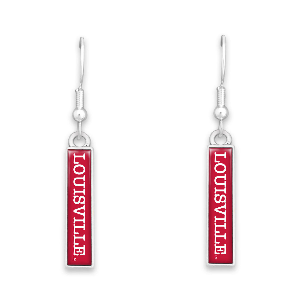 University of Louisville Rectangle Dangle Earrings