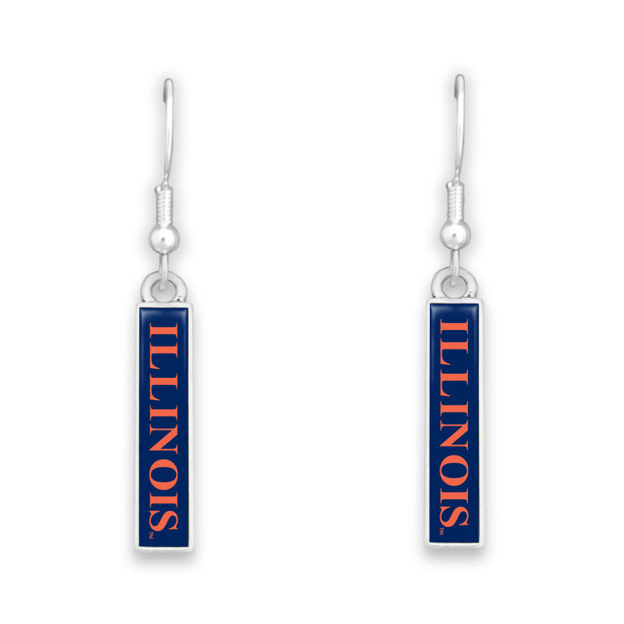 University of Illinois Rectangular Dangle Earrings