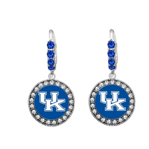 University of Kentucky Crystal Button Earrings