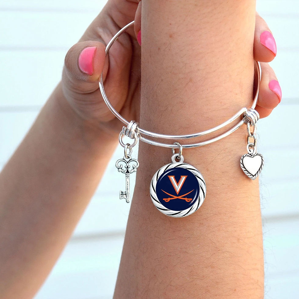 Thumbnail: University of Virginia Charm Bangle Bracelet