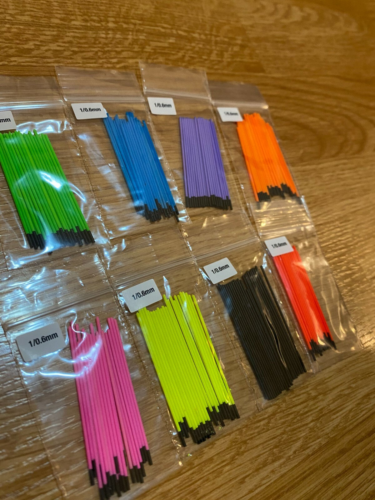Pole float hollow 1mm / 0.6mm bore tips 25 pack (pole float making materials)