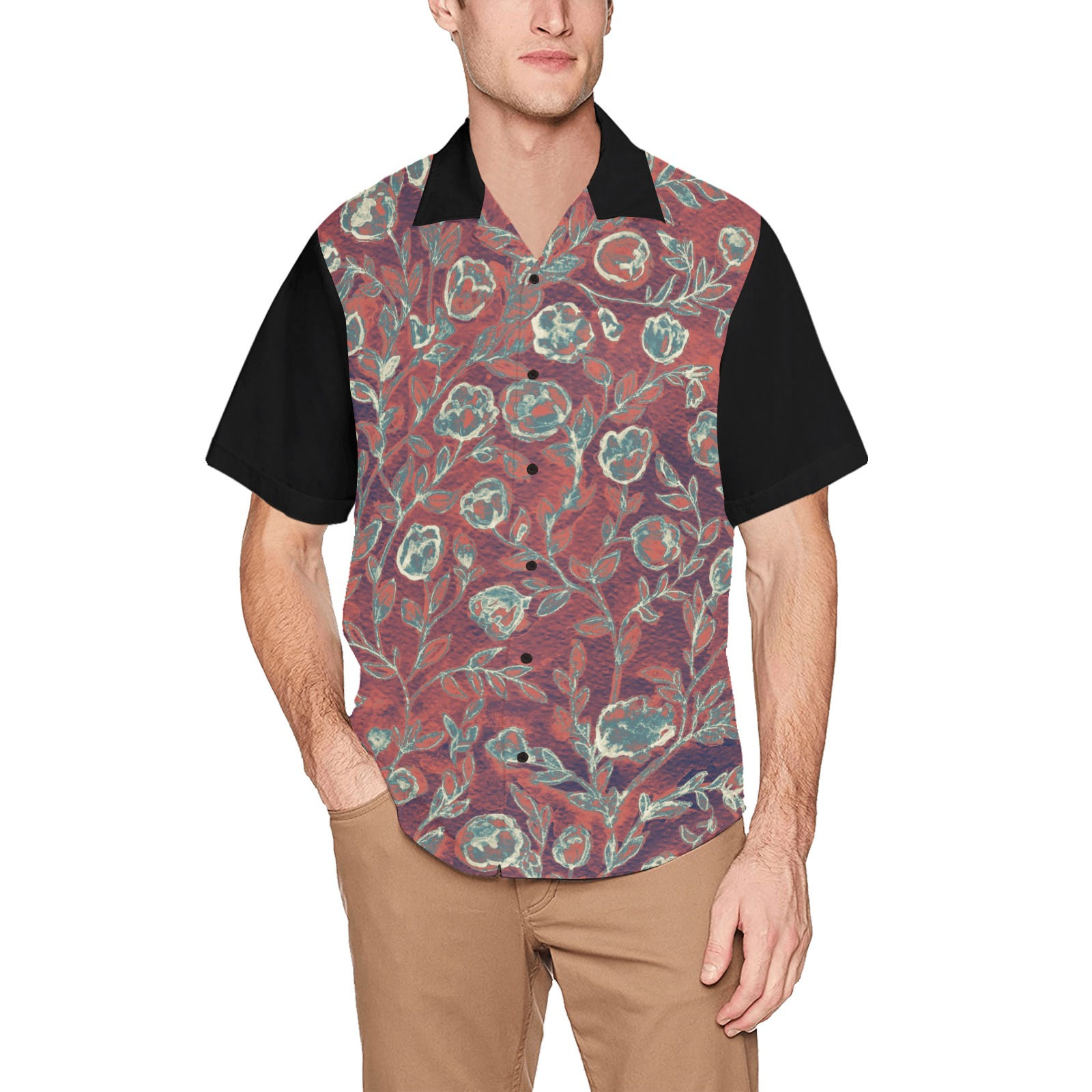 Bed Of Roses - Rose - Hawaiian Shirt with Chest Pocket