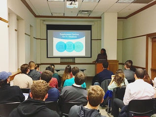 Simone Williams spoke to International Students at Georgetown University