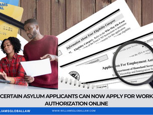 CERTAIN ASYLUM APPLICANTS CAN NOW APPLY FOR WORK AUTHORIZATION ONLINE