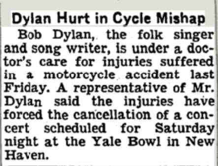 Bob Dylan motorcycle crash headline