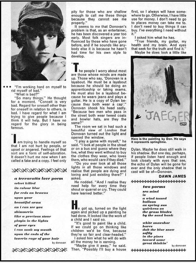 "In The Shadow of Dylan" page 2, Rave 6/1965