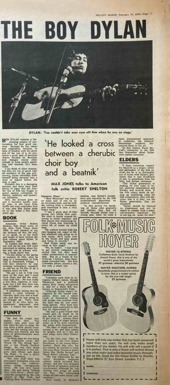Bob Dylan headline 1966
