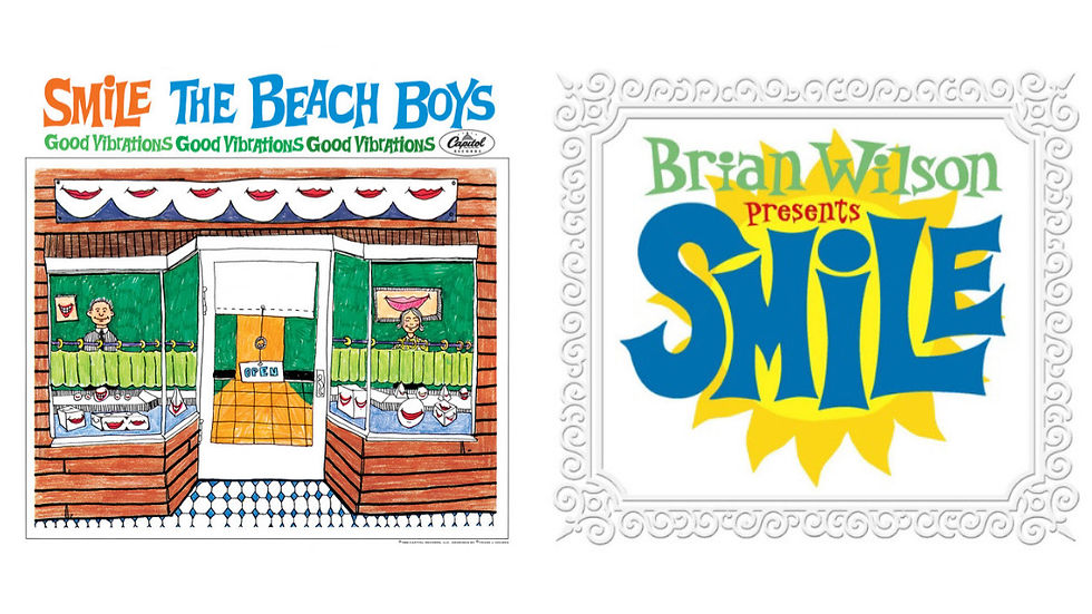 Composite image of Beach Boys SMiLE album art and Brian Wilson Presents SMiLE album art