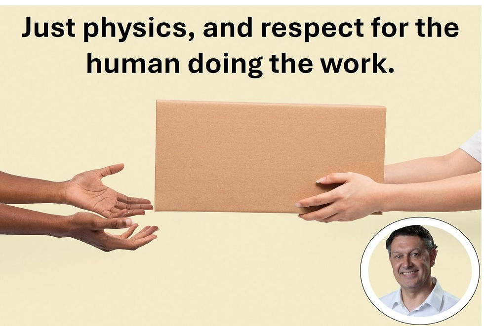 Just physics, and respect for the human doing the work